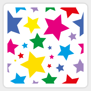 Bright rainbow star print Sticker